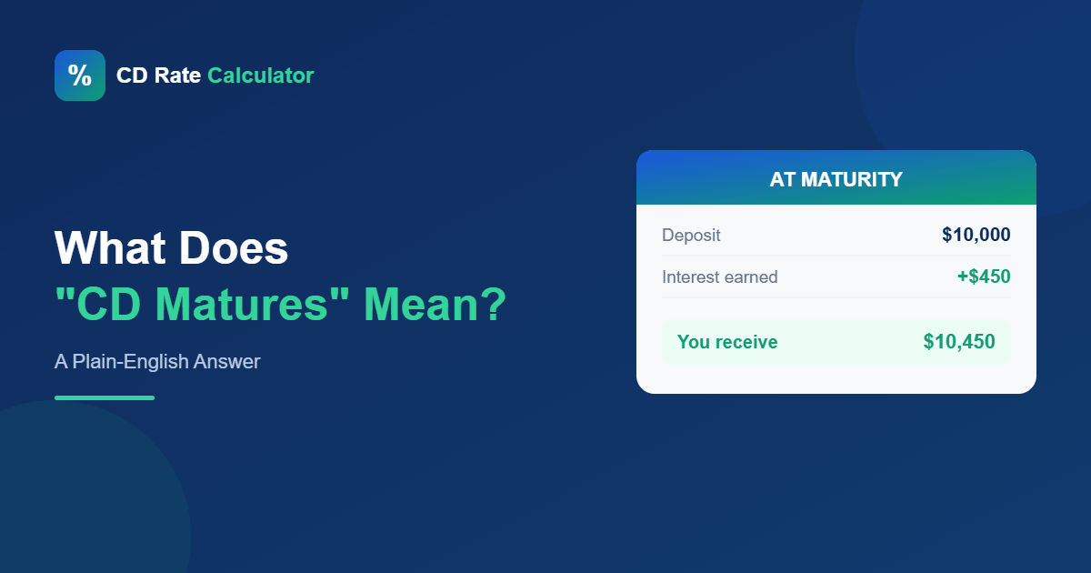 cd matures meaning
