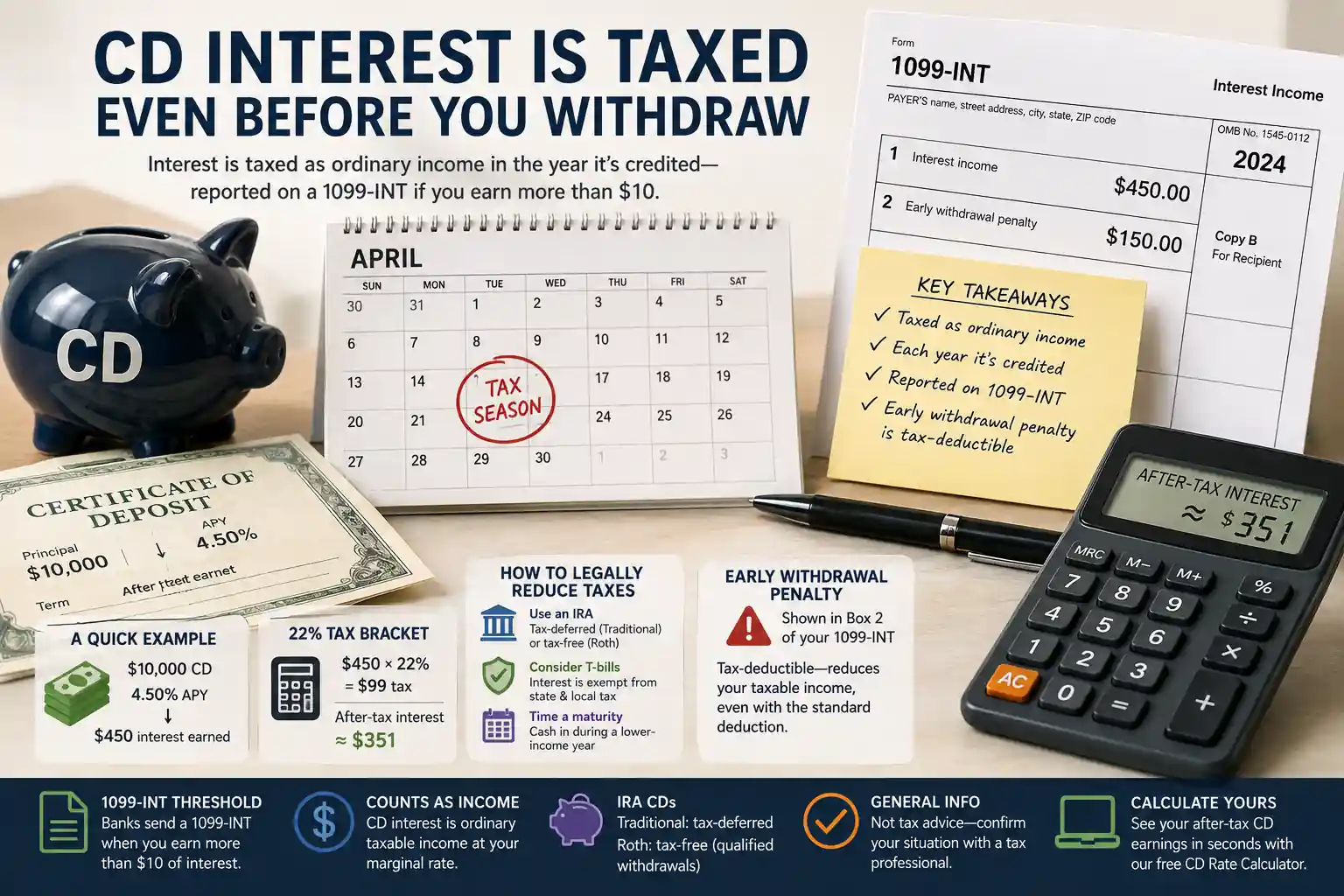 is cd interest taxed